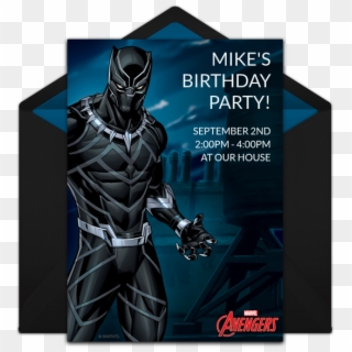 Avengers Black Panther Online Invitation - Black Panther Birthday Invitations Clipart