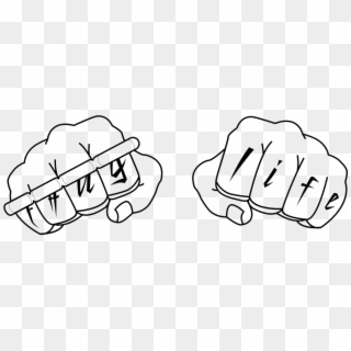 Thug Life Fist Png Transparent Image - Knuckles Black And White Clipart