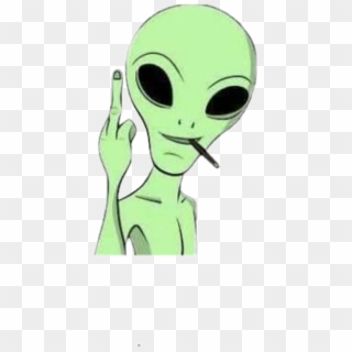 #alien #verde #extraterrestre #dibujo #ovni - Fuck The System Weed Clipart