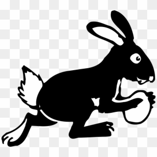 Bunny Egg Running Tail Ears Fluffy - Transparent Rabbit Running Png Clipart