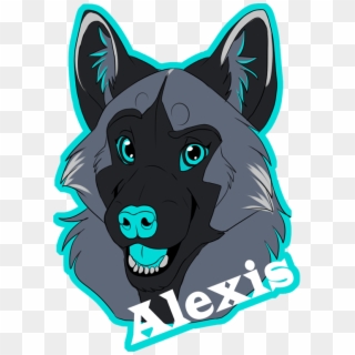 Kitsune Badge - Black Norwegian Elkhound Clipart
