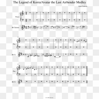 The Legend Of Korra/avatar The Last Airbender Medley - Darkside Clarinet Sheet Music Clipart