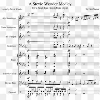 A Stevie Wonder Medley Sheet Music Composed By By Nick - Sheet Music Clipart