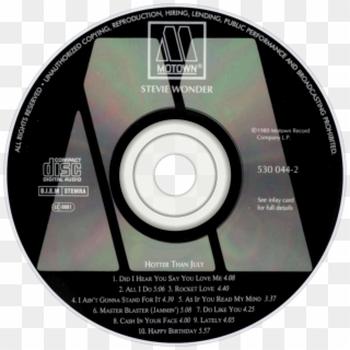 Stevie Wonder Hotter Than July Cd Disc Image - Stevie Wonder Hotter Than July Cd Clipart