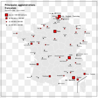 Map Of France Cities - Carte De France Villes Principales Clipart