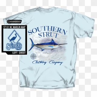 North Carolina Marlin Map T-shirt - Southern Strut Clipart