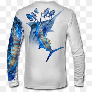 Blue Marlin It White Shirt Jason Mathias Apparel - Jason Mathias Art Fishing Clipart