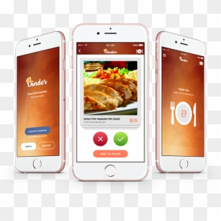 Dinder Iphone 6s Mockup1 - Ios Restaurant App Design Clipart