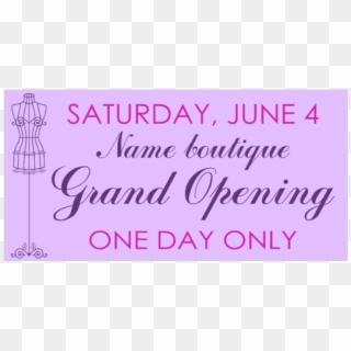 Vinyl Banner For Boutique Grand Opening With Mannequin - Calligraphy Clipart