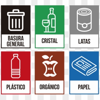 Pegatinas Para Contenedores Reciclar - Recycling Stickers Plastic Paper And Cans Uk Clipart