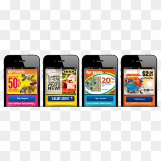 Mobile Coupons Screens In 4 Types Phones Half - Iphone 4 Clipart