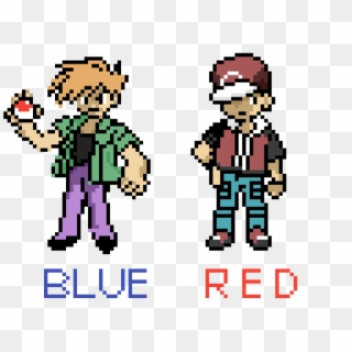 Pokemon Origins Trainers Red And Blue - Cartoon Clipart