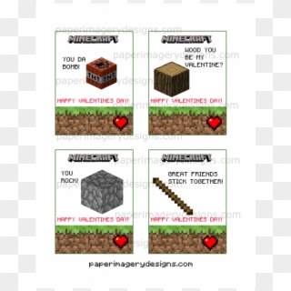 Minecraft Valentines Day Cards Clipart