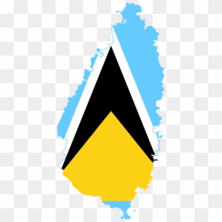 Flag-map Of Saint Lucia - St Lucia 40th Independence Clipart