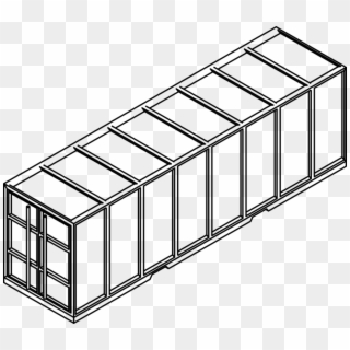 Intermodal Container Shipping Containers Drawing Rubbish - Shipping Container Clipart Black And White - Png Download