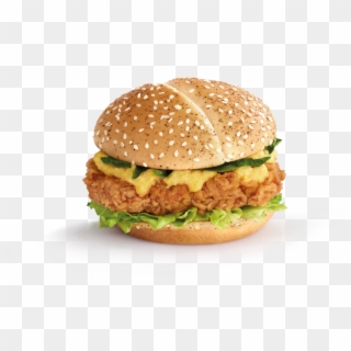 Salted Egg Yolk Chicken Burger Is The Star Of The New - Burger Telur Clipart