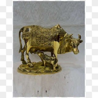Indian Cow & Baby Statue Handmade Brass Small - Statue Clipart