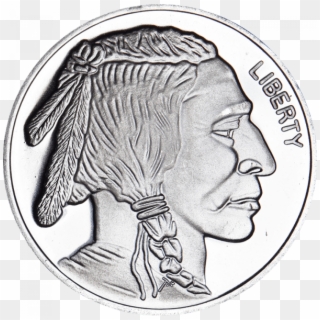 Buffalo Drawing Indian - Coin Clipart