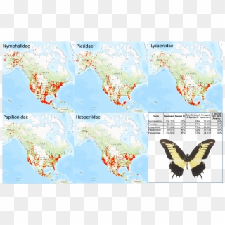 Occurrence Maps And Statistics For Five Families Of - Maps Lepidoptera Clipart