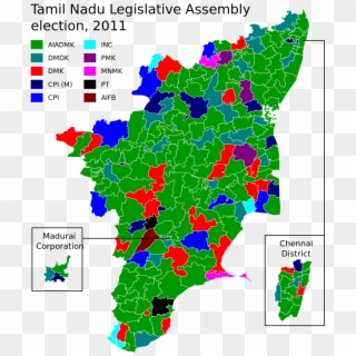 Result By Pre-poll Alliance - Tamilnadu Map Vector Clipart