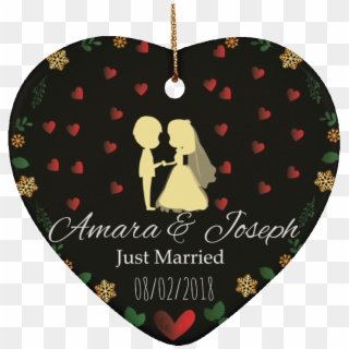 Personalized Heart Shaped Ornament For Newly Married - Heart Clipart