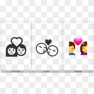 Couple With Heart On Various Operating Systems - Heart Clipart