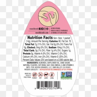 Noosh Almond Butter Packets - Nutrition Facts Clipart