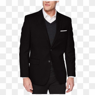 Haggar's Classic Fit Suit Jacket - Navy Suit Polka Dot Tie Clipart