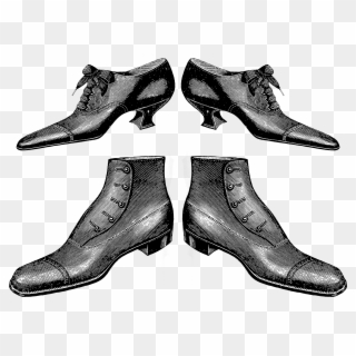 2787 Shoes Man Woman Victorian Era Free Vintage Clip - Png Download