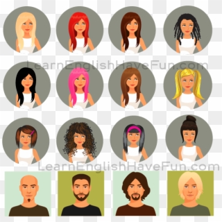 Jpg Stock English Care Vocabulary Colors And Styles - Hair Color Pictures Cartoon Clipart