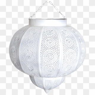 Moroccan White Painted Metal Hanging Lamp - Lampshade Clipart