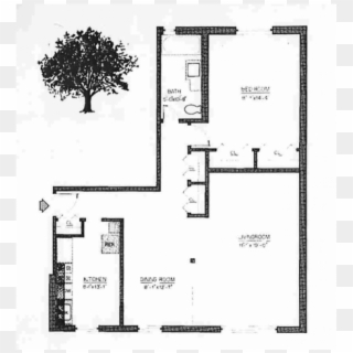 0 For The 1 Br 895 Sf Floor Plan - Floor Plan Clipart