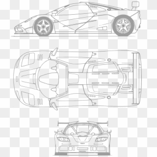 Ferrari Car Transportation - Bottom Car Blueprint Sketch Clipart