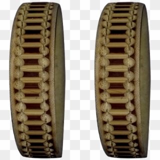 Set Of 2 Yellow And Brown Cane Thin Bangles - Earrings Clipart