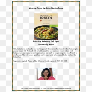 Rinku Bhattacharya Cooking Demo - Flyer Clipart