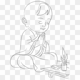 Not Little Monk Buddhism Mindfulness Of The Buddha - Little Monk Drawing Clipart