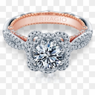 Verragio Venetian 5064r 2wr Floral Round Diamond Engagement - Engagement Ring Clipart