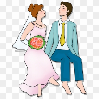 Bride And Groom Wedding Marriage Men's And Women's - Cartoon Clipart