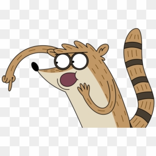 Rigby Pointing Something Down - Rigby En Png Clipart