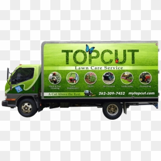 Top Cut Lawn Care Service's - Landscaping Box Truck Wraps Clipart