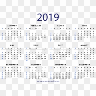 Png 2019 Calendar Navy Design 20 Calendars - Full Year 2019 Calendar Clipart