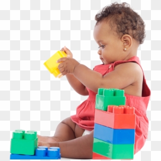 Black Baby Playing With Toys Clipart