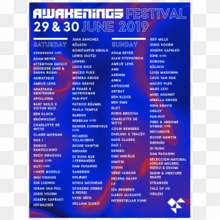 Awakenings Festival 2019 Lineup Clipart