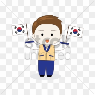 Astronaut Clipart Flag Vector - South Korea Flag - Png Download