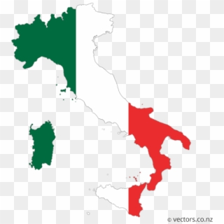 Flag Vector Map Of Italy - Italy Map Vector Png Clipart