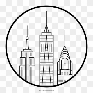 Coloring Pages New York City Page Ultra Skyline For - Line Art Clipart