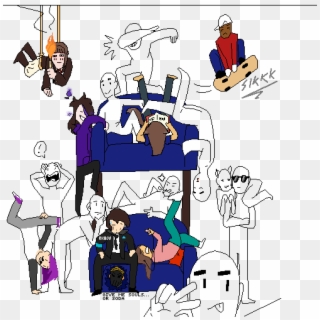 Skateboarding Like A Boss - Draw The Squad Couch Clipart