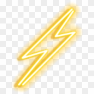#neon #lightningbolt #bolt - Neon Lightning Bolt Aesthetic Clipart