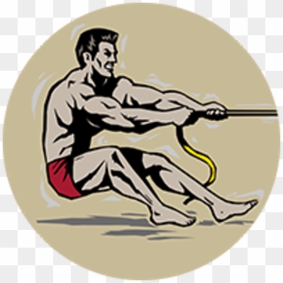 8" X 10" Tug Of War Plaque With Flame Medallion Holder - Strong Man Pulling Rope Clipart