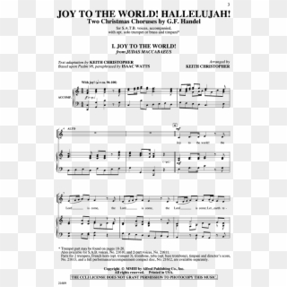 Thumbnail Joy To The World Hallelujah - Sheet Music Clipart